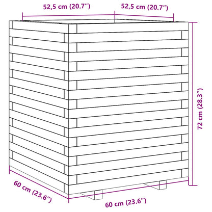 Odlingslåda vaxbrun 60x60x72 cm massiv furu