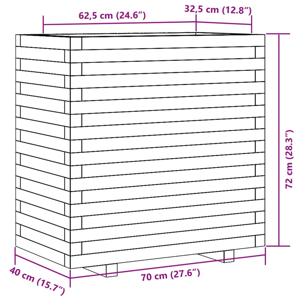 Odlingslåda 70x40x72 cm massivt douglasträ