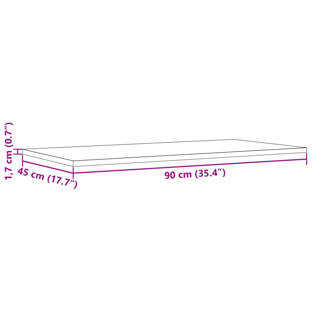 Bordsskivor 4 st 90x45x1,7 cm rektangulär massiv furu