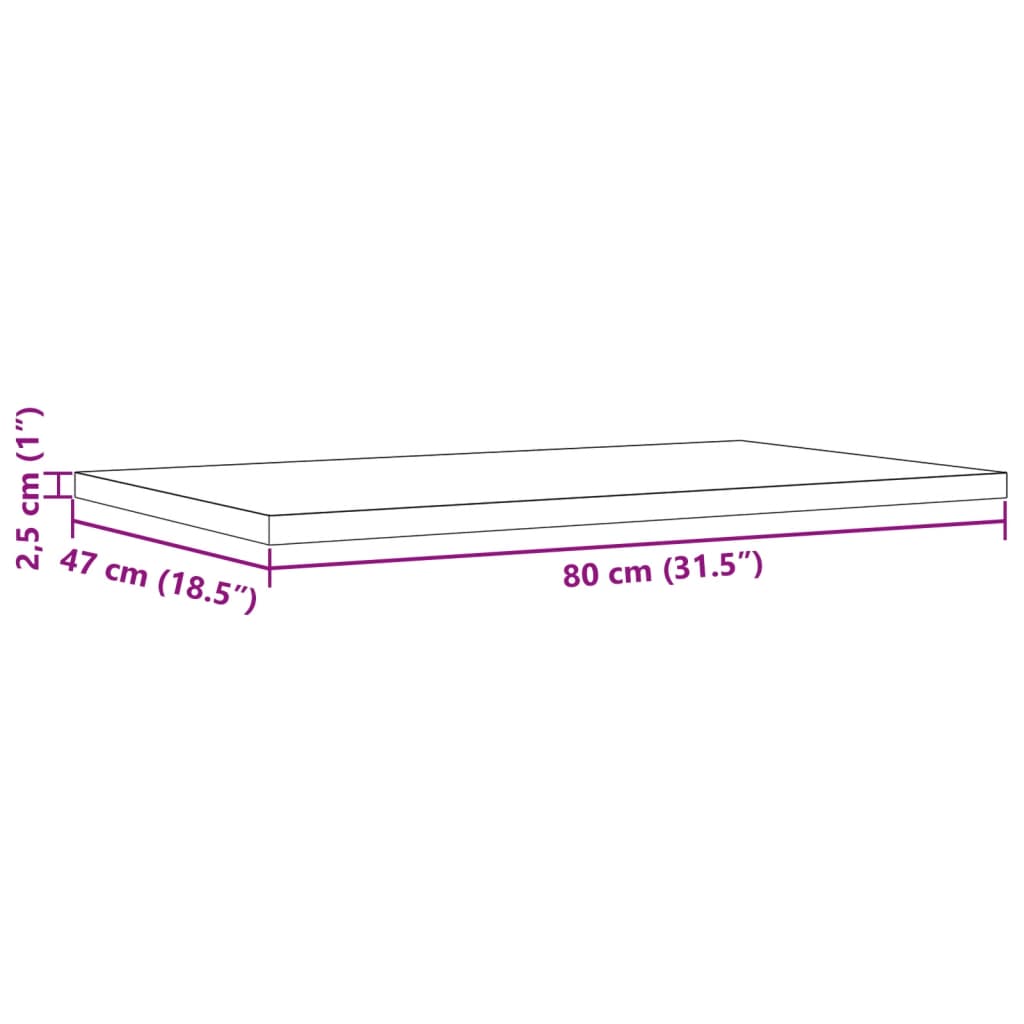 Bordsskivor 3 st 80x47x2,5 cm rektangulär massiv furu