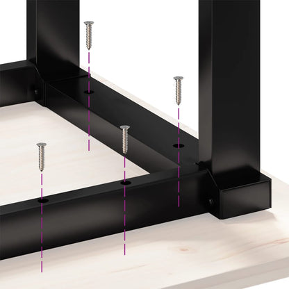 Matbord O-ram 140x80x75 cm massiv furu och stål