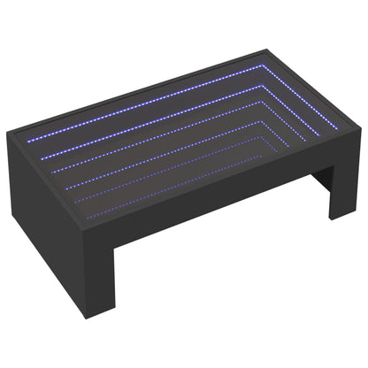 Soffbord med Infinity LEDs svart 90x50x30 cm