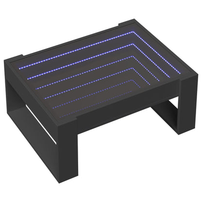 Soffbord med Infinity LEDs svart 70x53x30 cm