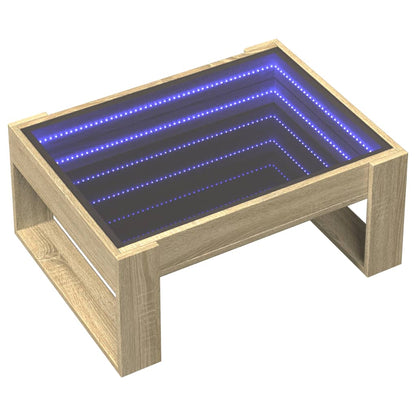 Soffbord med Infinity LEDs sonoma-ek 70x53x30 cm