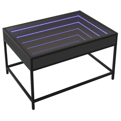 Soffbord med Infinity LEDs svart 70x50x41 cm