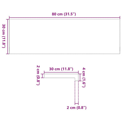 Trappstegsmattor 4 pcs mörkbrun 80x30x2 cm massiv ek