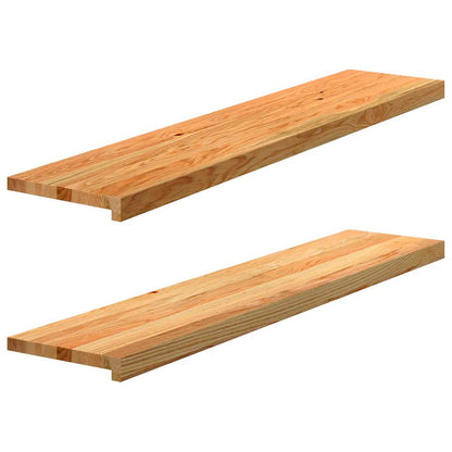 Trappstegsmattor 2 pcs ljusbrun 120x30x2 cm massiv ek