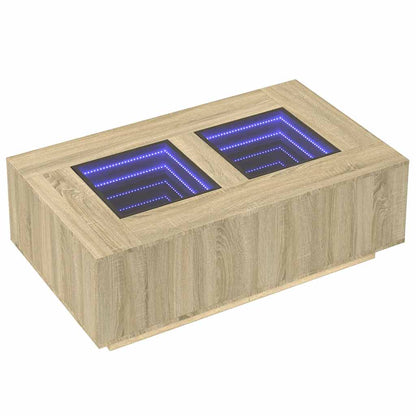 Soffbord med Infinity LEDs sonoma-ek 116x69x40 cm