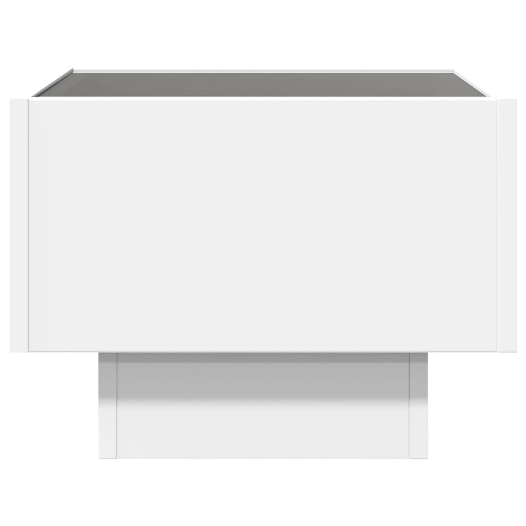 Sängbord med Infinity LEDs vit 40x40x30 cm