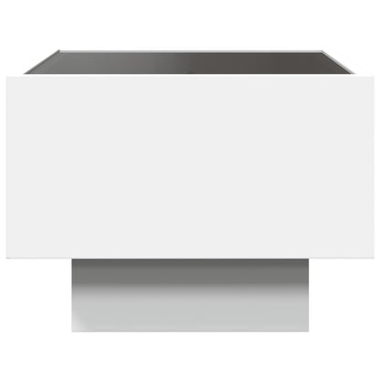 Sängbord med Infinity LEDs vit 40x40x30 cm