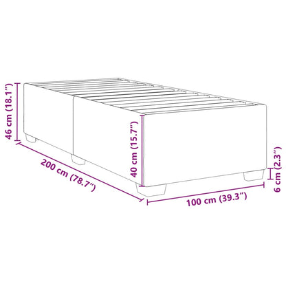 Sängram utan madrass svart 100x200 cm tyg