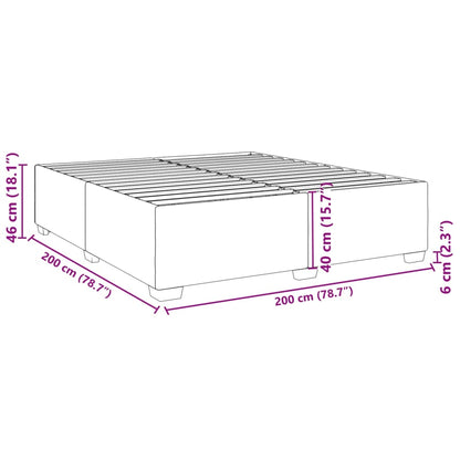 Sängram utan madrass ljusgrå 200x200 cm tyg