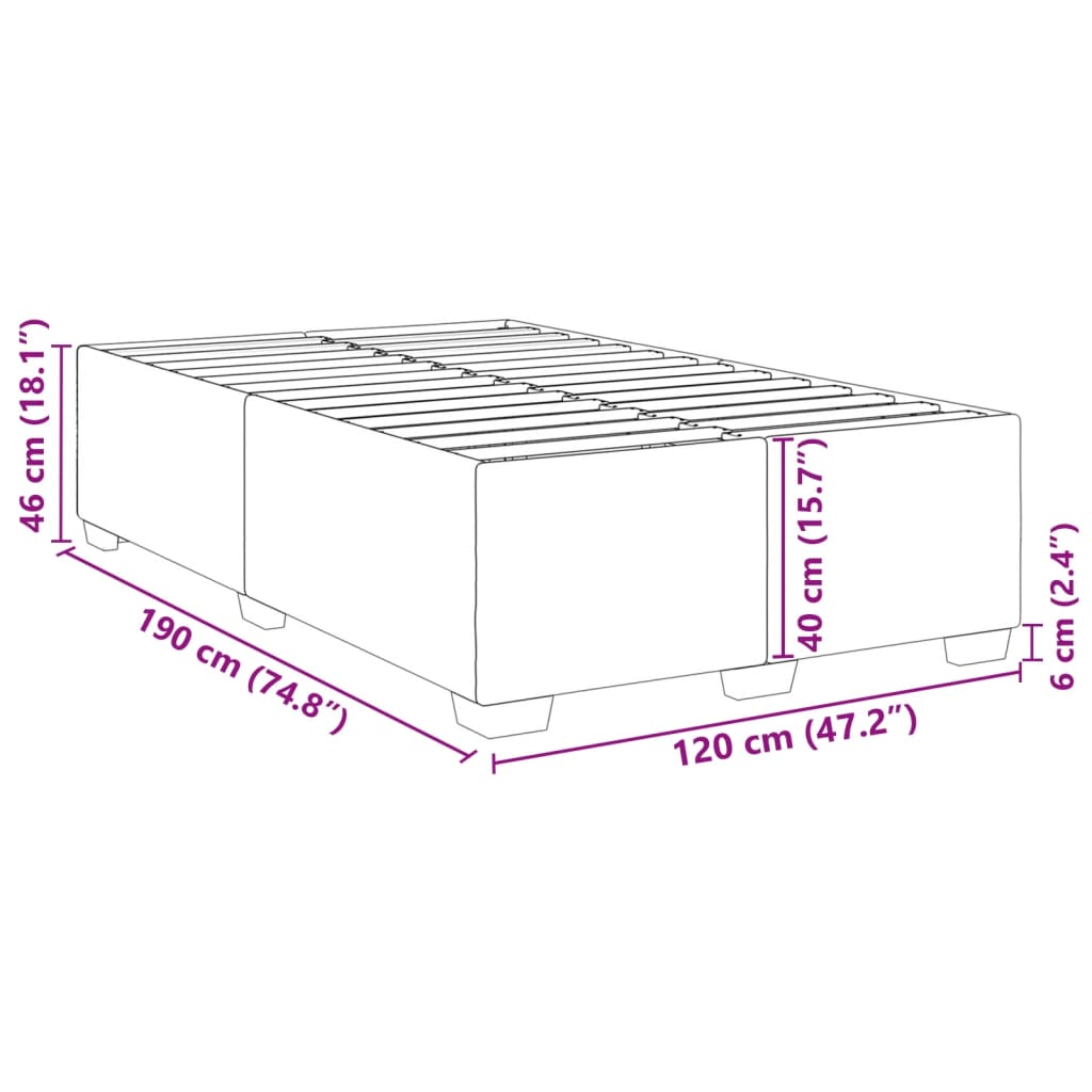 Sängram utan madrass cappuccino 120x190 cm konstläder