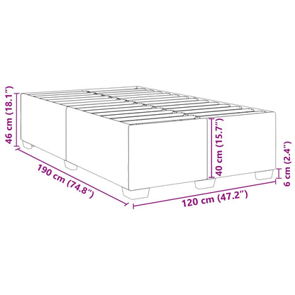 sängram utan madrass rosa 120x190 cm sammet