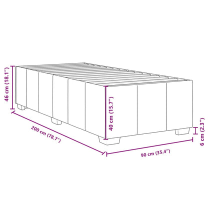 Sängram utan madrass mörkgrå 90x200 cm tyg