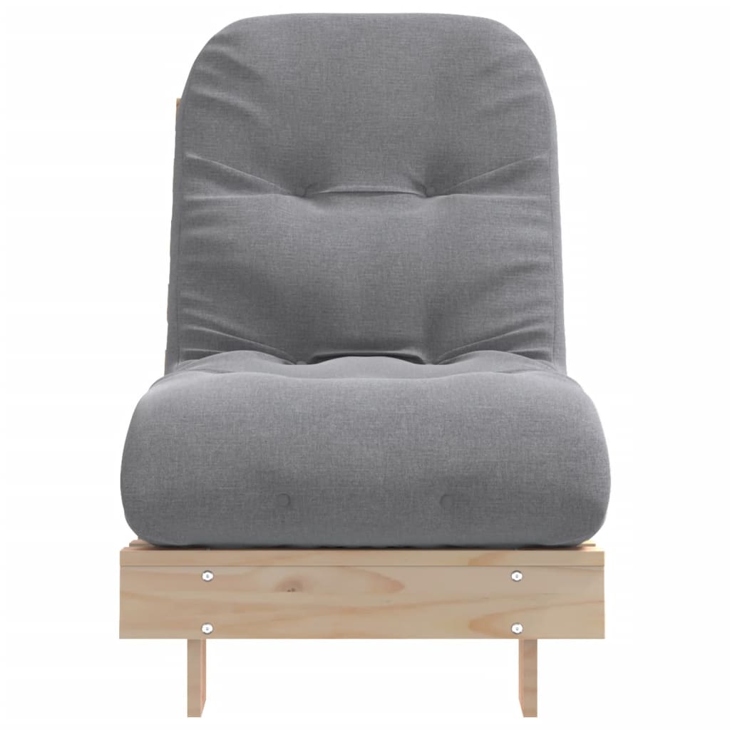 Futonbäddsoffa med madrass 60x206x11 cm massiv furu