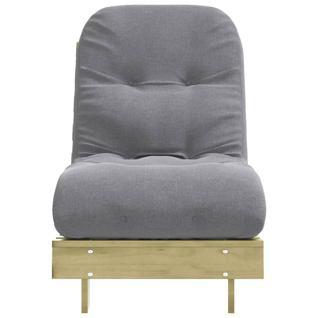 Futonbäddsoffa med madrass 60x206x11 cm impregnerad furu