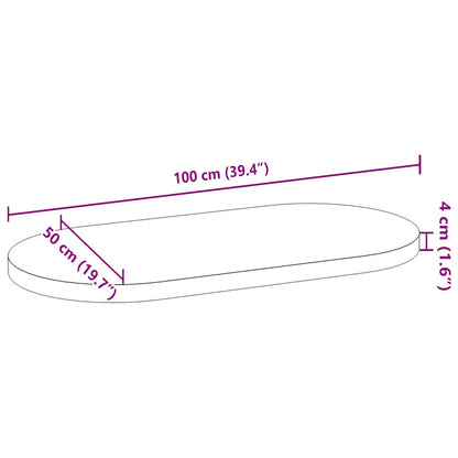 Bordsskiva 100x50x4 cm massiv ek oval