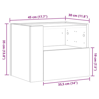 Väggmonterade sängbord 2 st vit 45x30x35 cm