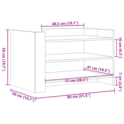 Soffbord vit 80x50x50 cm konstruerat trä