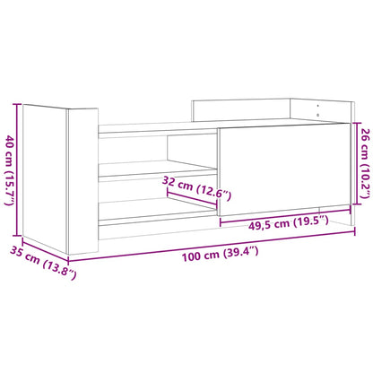 Tv-bänk vit 100x35x40 cm konstruerat trä