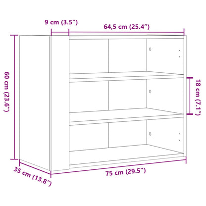 Väggskåp svart 75x35x60 cm konstruerat trä