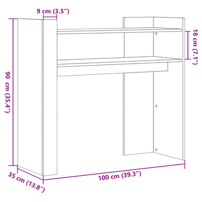 Konsolbord svart 100x35x90 cm konstruerat trä