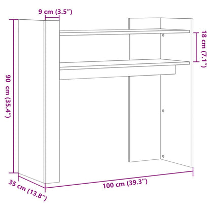 Konsolbord sonoma ek 100x35x90 cm konstruerat trä