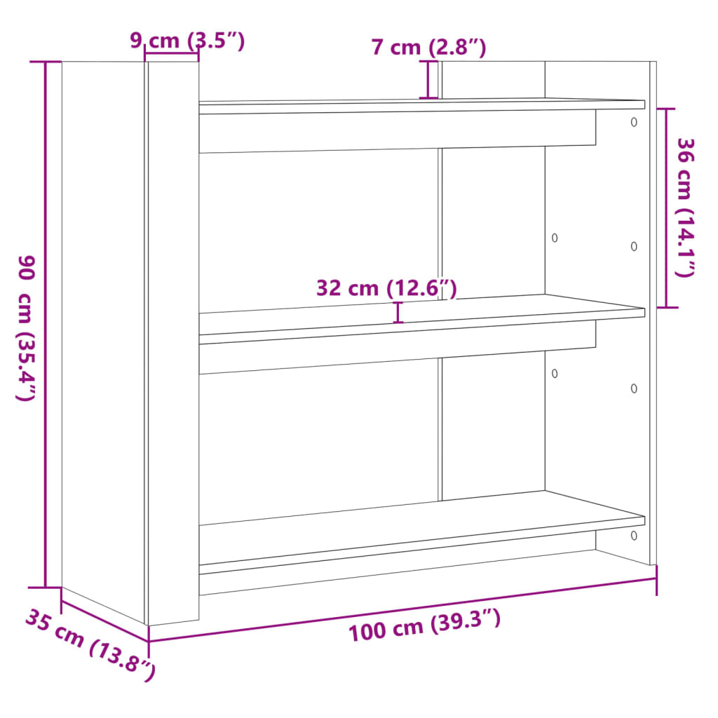 Konsolbord vit 100x35x90 cm konstruerat trä