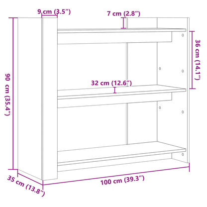 Konsolbord vit 100x35x90 cm konstruerat trä