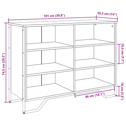 Skänk rökfärgad ek 101x35,5x74,5 cm konstruerat trä