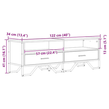 Tv-bänk svart 122x34x41 cm konstruerat trä