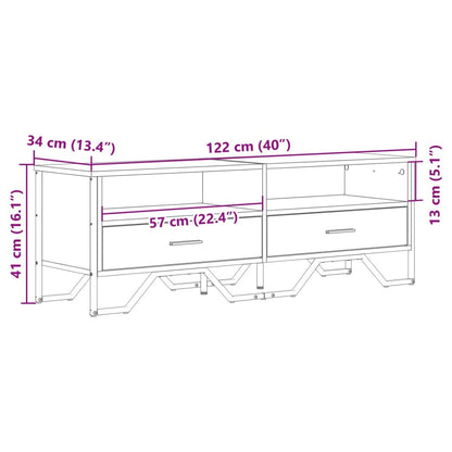 Tv-bänk sonoma ek 122x34x41 cm konstruerat trä