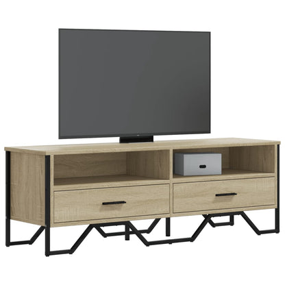 Tv-bänk sonoma ek 122x34x41 cm konstruerat trä