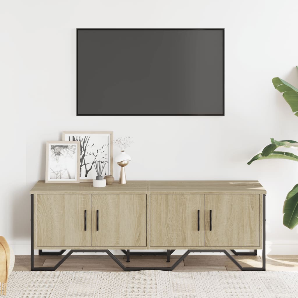 Tv-bänk sonoma ek 122x34x41 cm konstruerat trä