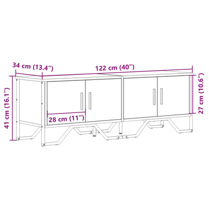 Tv-bänk sonoma ek 122x34x41 cm konstruerat trä