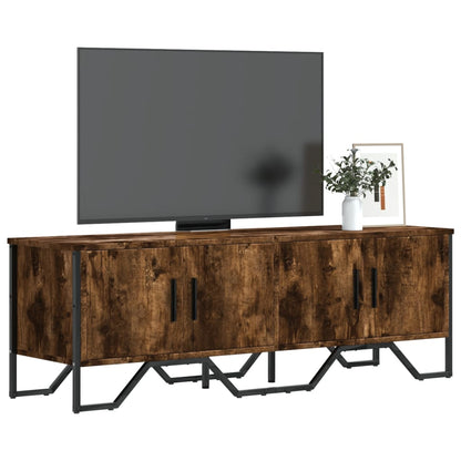 Tv-bänk rökfärgad ek 122x34x41 cm konstruerat trä