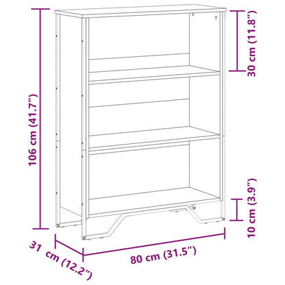 Bokhylla brun ek 80x31x106 cm konstruerat trä