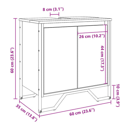 Tvättställsskåp svart 60x35x60 cm konstruerat trä