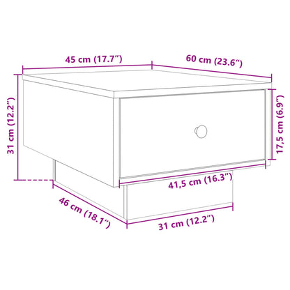 Soffbord brun ek 60x45x31 cm konstruerat trä