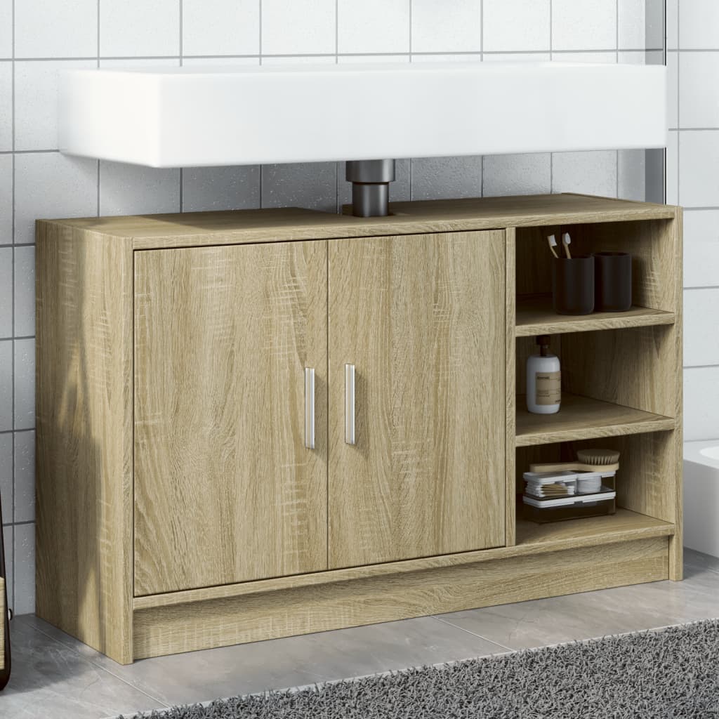 Tvättställsskåp sonoma-ek 90x29x55 cm konstruerat trä