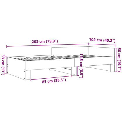 Sängram svart 100x200 cm konstruerad trä