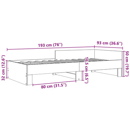 Sängram betonggrå 90x190 cm konstruerad trä