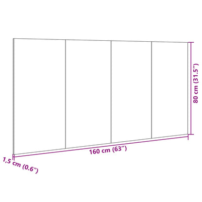 Sänggavel med sängbord vit 160 cm konstruerat trä