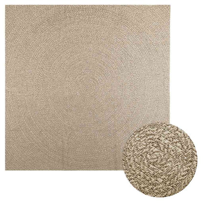 Matta ZIZUR beige 240x240 cm jutelook inomhus och utomhus