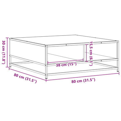 Soffbord svart 80x80x30 cm konstruerat trä och metall