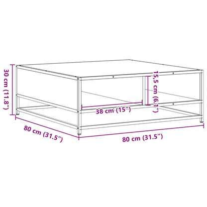 Soffbord sonoma-ek 80x80x30 cm konstruerat trä och järn