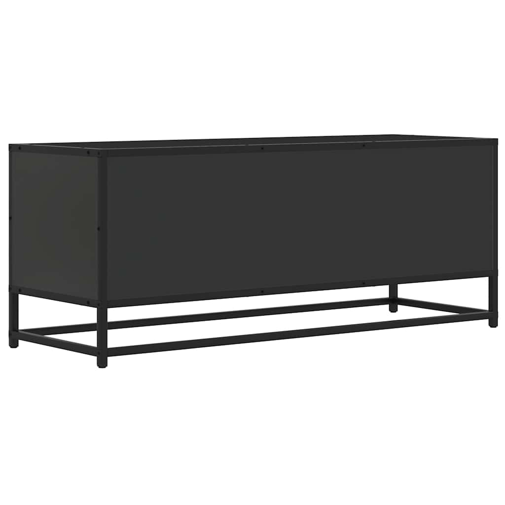 Tv-bänk svart 100x34,5x40 cm konstruerat trä och metall