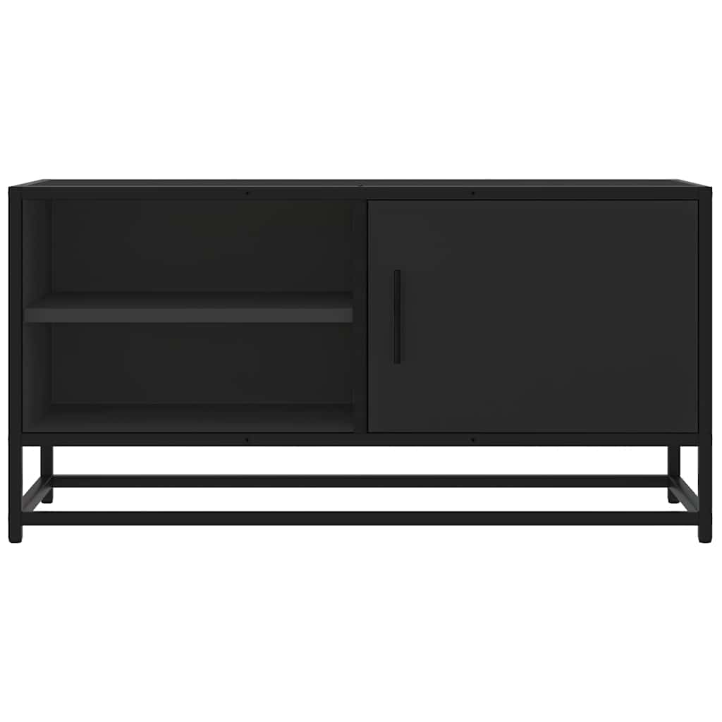 Tv-bänk svart 80x34,5x40 cm konstruerat trä och metall