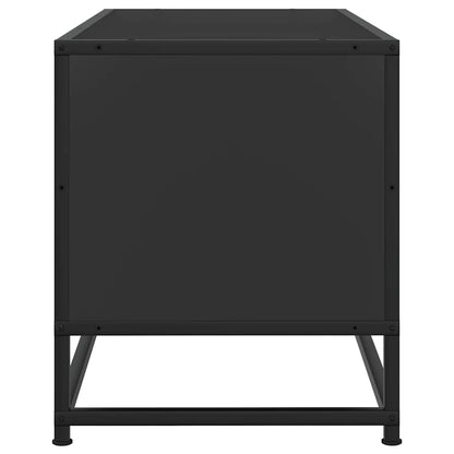 Tv-bänk svart 80x34,5x40 cm konstruerat trä och metall